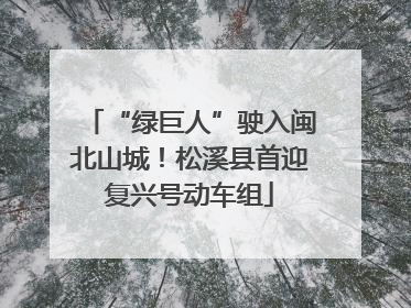 “绿巨人”驶入闽北山城！松溪县首迎复兴号动车组