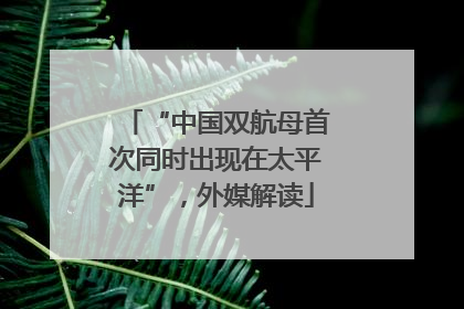 “中国双航母首次同时出现在太平洋”，外媒解读