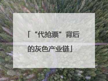 “代抢票”背后的灰色产业链