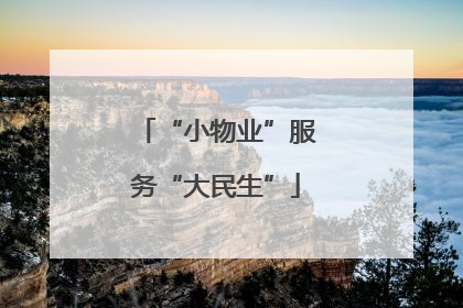 “小物业”服务“大民生”