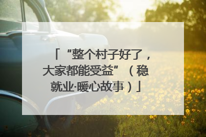 “整个村子好了，大家都能受益”（稳就业·暖心故事）