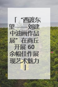 “西渡东望——刘建中油画作品展”在商丘开展 60余幅佳作展现艺术魅力