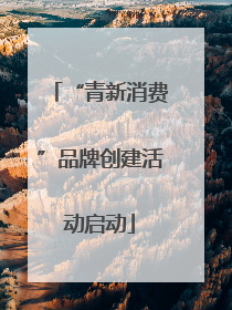 “青新消费”品牌创建活动启动