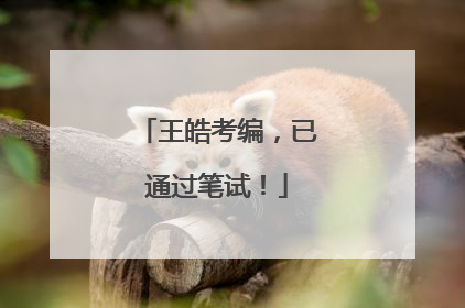 王皓考编，已通过笔试！
