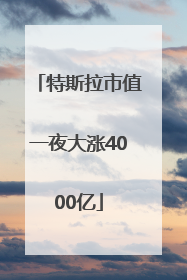 特斯拉市值一夜大涨4000亿