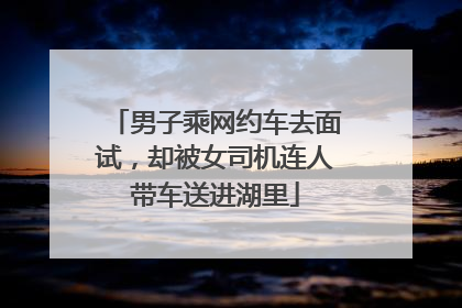 男子乘网约车去面试，却被女司机连人带车送进湖里