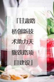 甘肃路桥创新技术助力天陇铁路项目建设