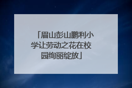 眉山彭山鹏利小学让劳动之花在校园绚丽绽放