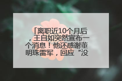 离职近10个月后，王自如突然宣布一个消息！他还感谢董明珠雷军，回应“没看过格力工资条”：真的不那么重要！