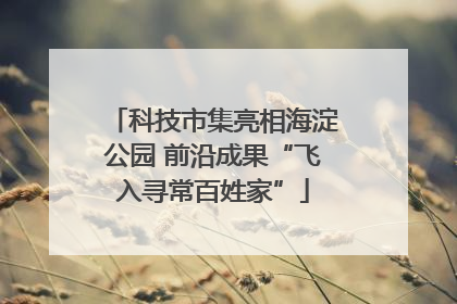 科技市集亮相海淀公园 前沿成果“飞入寻常百姓家”