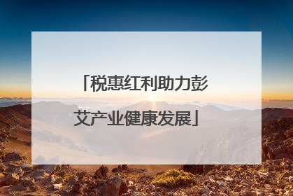 税惠红利助力彭艾产业健康发展