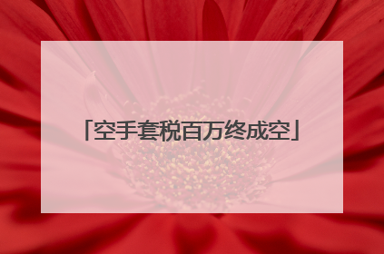 空手套税百万终成空
