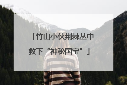 竹山小伙荆棘丛中救下“神秘国宝”