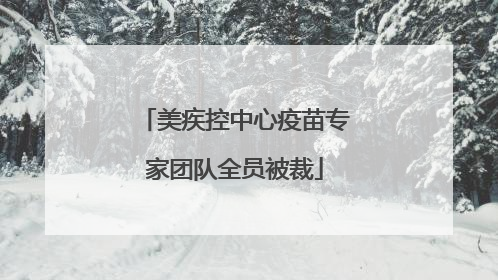 美疾控中心疫苗专家团队全员被裁