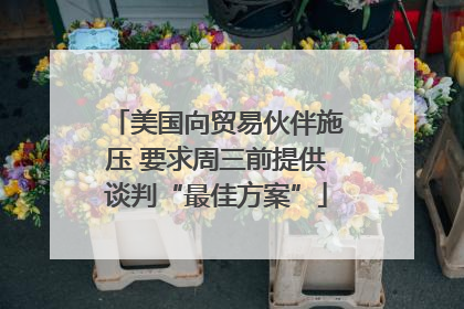 美国向贸易伙伴施压 要求周三前提供谈判“最佳方案”