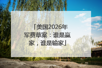 美国2026年军费草案：谁是赢家，谁是输家