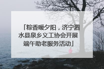 粽香暖夕阳，济宁泗水县泉乡义工协会开展端午助老服务活动