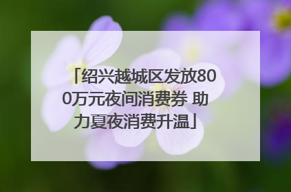 绍兴越城区发放800万元夜间消费券 助力夏夜消费升温