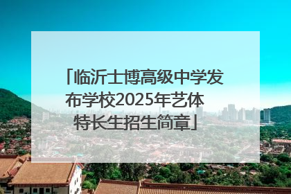 临沂士博高级中学发布学校2025年艺体特长生招生简章
