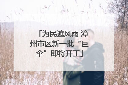 为民遮风雨 漳州市区新一批“巨伞”即将开工