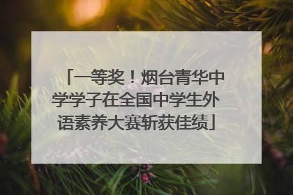 一等奖！烟台青华中学学子在全国中学生外语素养大赛斩获佳绩