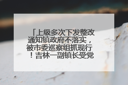 上级多次下发整改通知镇政府不落实，被市委巡察组抓现行！吉林一副镇长受党内警告处分