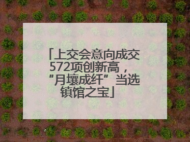 上交会意向成交572项创新高，“月壤成纤”当选镇馆之宝