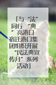 与“法”同行 “典”亮港口 宿迁港口集团组织开展“民法典宣传月”系列活动