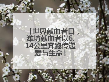 世界献血者日，潍坊献血者以6.14公里奔跑传递爱与生命