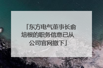 东方电气董事长俞培根的职务信息已从公司官网撤下