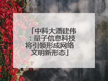 中科大潘建伟：量子信息科技将引领形成网络文明新形态