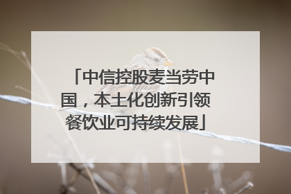 中信控股麦当劳中国，本土化创新引领餐饮业可持续发展
