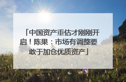 中国资产重估才刚刚开启！陈果：市场有调整要敢于加仓优质资产