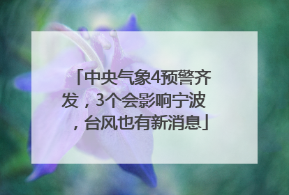 中央气象4预警齐发，3个会影响宁波，台风也有新消息