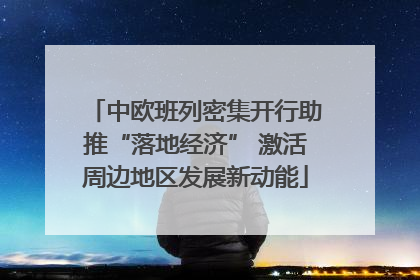 中欧班列密集开行助推“落地经济” 激活周边地区发展新动能