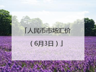 人民币市场汇价（6月3日）