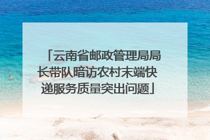 云南省邮政管理局局长带队暗访农村末端快递服务质量突出问题
