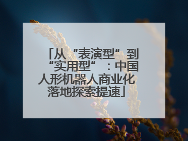 从“表演型”到“实用型”：中国人形机器人商业化落地探索提速