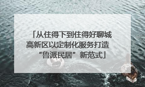 从住得下到住得好聊城高新区以定制化服务打造“鲁派民居”新范式