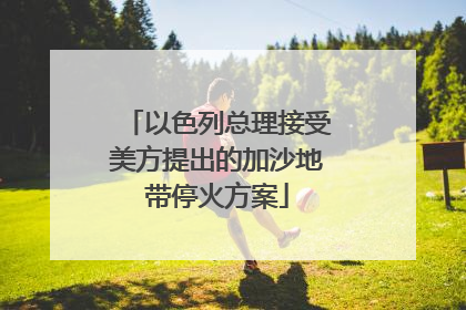 以色列总理接受美方提出的加沙地带停火方案