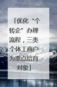 优化“个转企”办理流程，三类个体工商户为重点培育对象