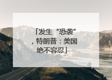 发生“恐袭”，特朗普：美国绝不容忍