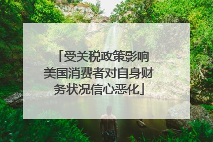 受关税政策影响 美国消费者对自身财务状况信心恶化