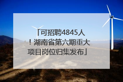 可招聘4845人！湖南省第六期重大项目岗位归集发布