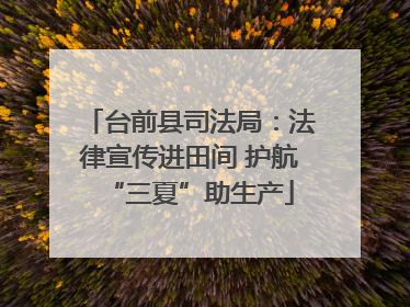 台前县司法局：法律宣传进田间 护航“三夏”助生产