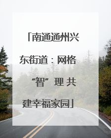 南通通州兴东街道：网格“智”理 共建幸福家园