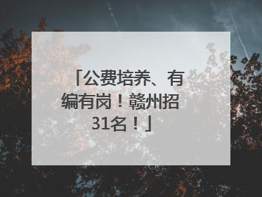 公费培养、有编有岗！赣州招31名！