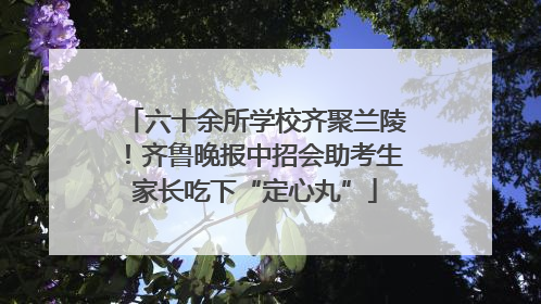 六十余所学校齐聚兰陵！齐鲁晚报中招会助考生家长吃下“定心丸”