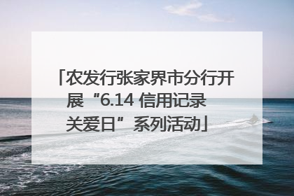 农发行张家界市分行开展“6.14 信用记录关爱日”系列活动
