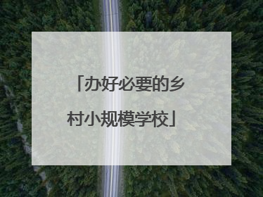 办好必要的乡村小规模学校